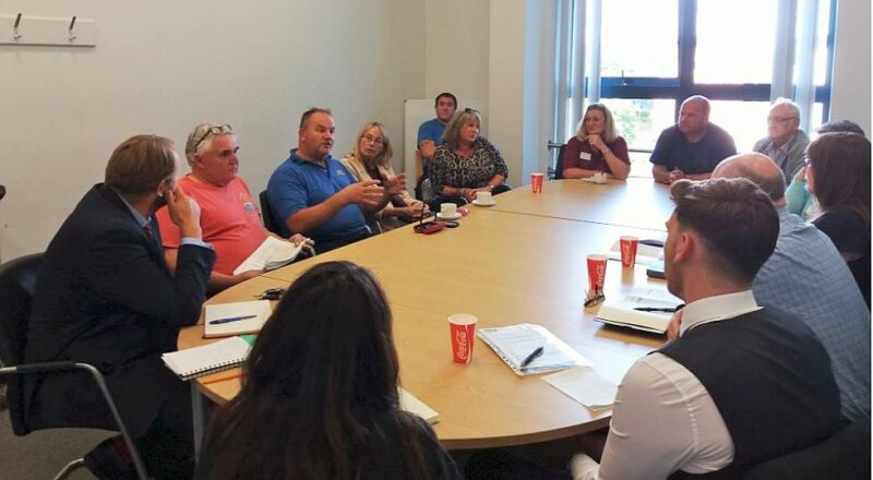 Toby chairing a roundtable meeting between local business owners & customers and NatWest representatives