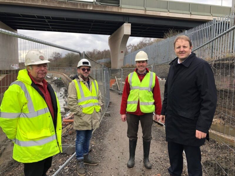 Toby with representatives from The Chesterfield Canal Trust 