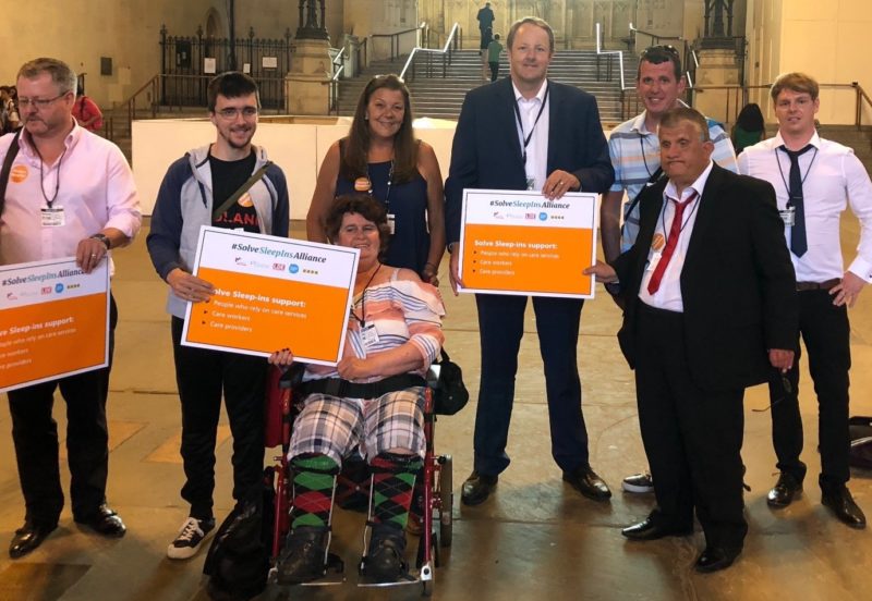 A group from Chesterfield met Toby in Westminster Hall to campaign for Solve Sleep Ins 