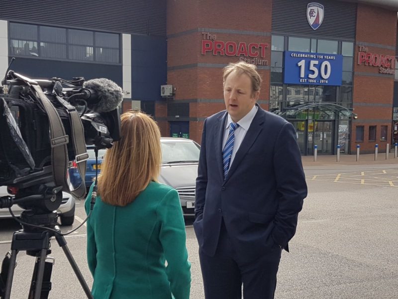 Toby speaking to ITV news about Chesterfield