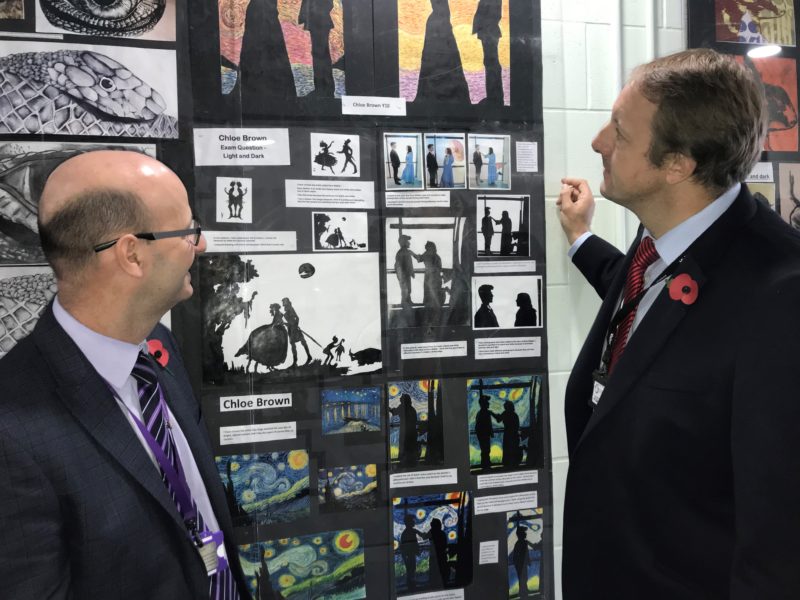 Toby with Newbold Outwood Academy Head Teacher Steve Roberts