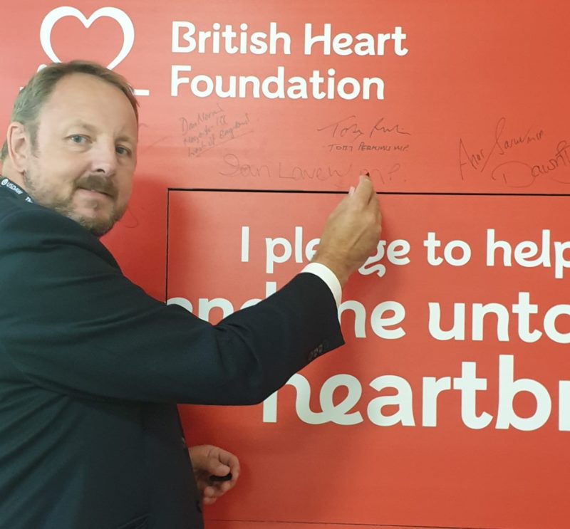 Toby Perkins pledging support for the BHF