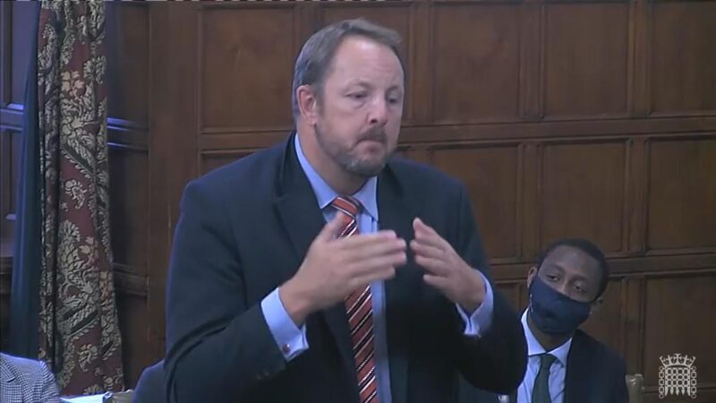 Toby speaking at the Westminster Hall debate