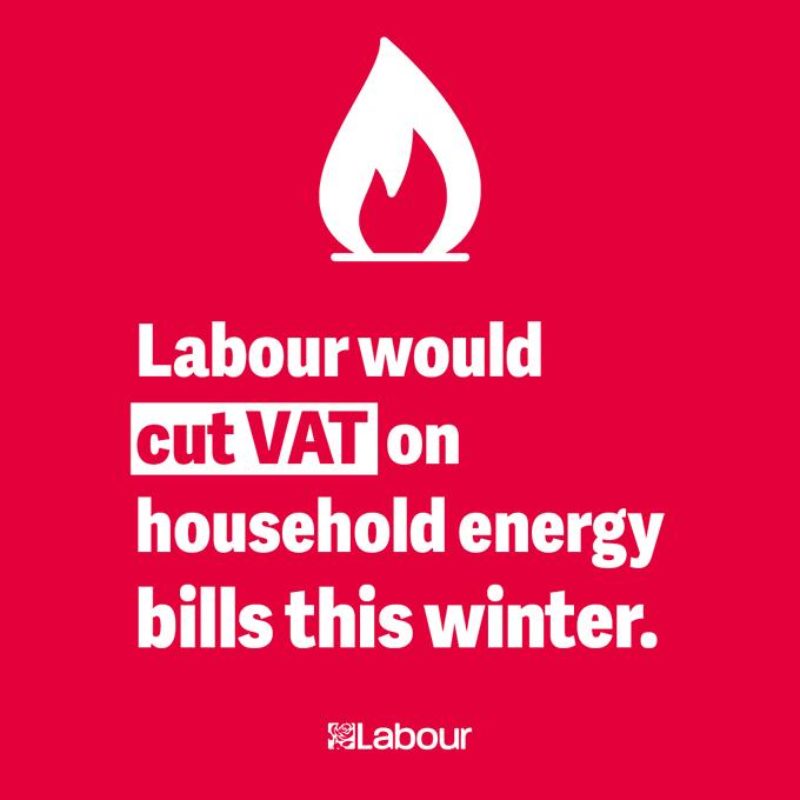 Labour are calling on the Government to cut VAT on energy bills immediately