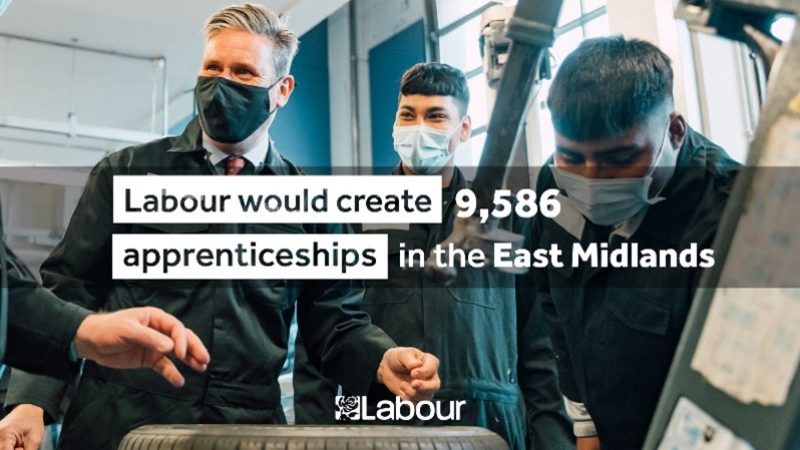 Labour would create 9,586 apprenticeships in the East Midlands