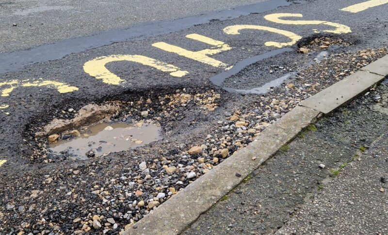 Pothole on Old Road