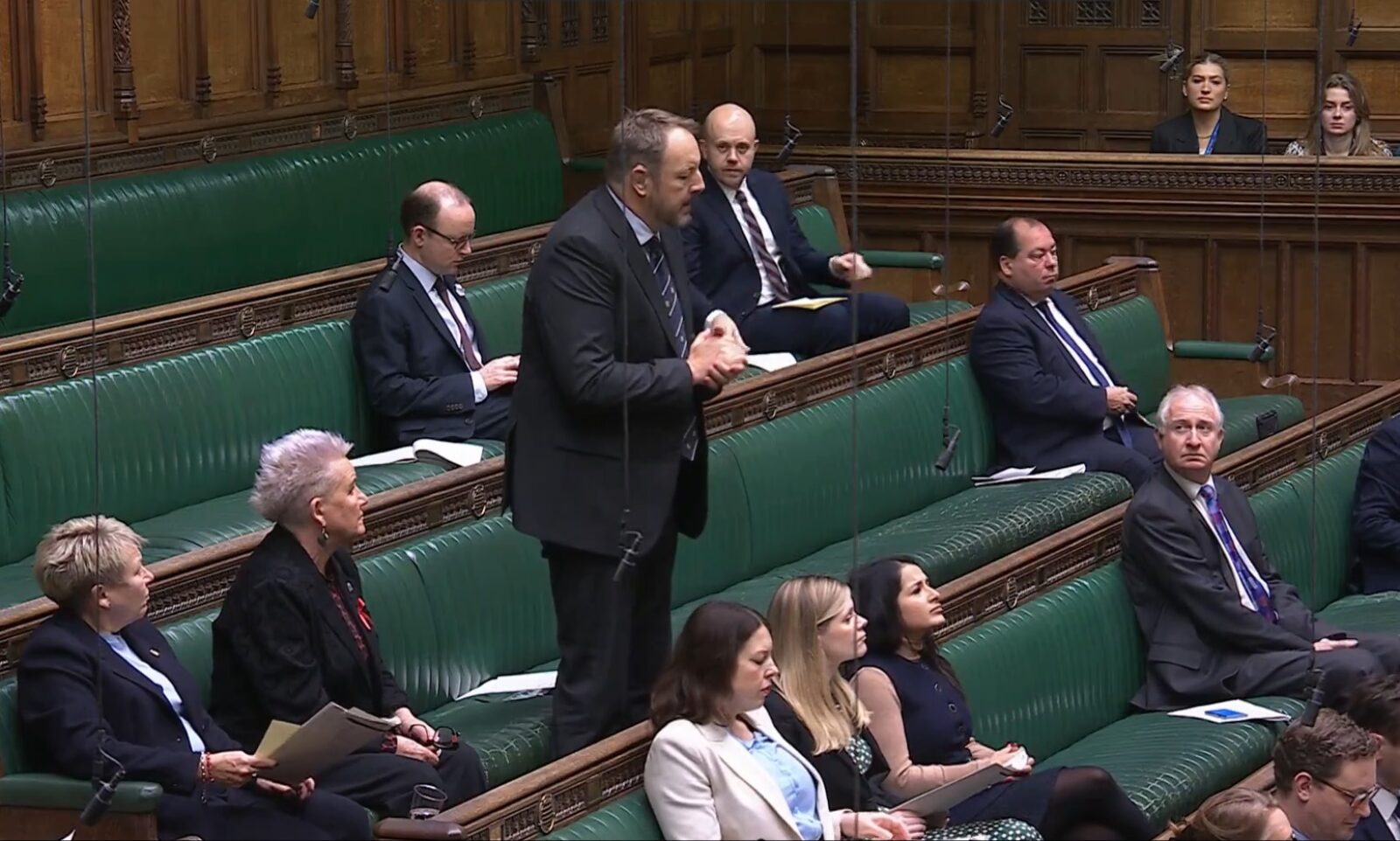 Toby Perkins MP in the House of Commons asking a question of the Minister on Digital ID and illegal immigration